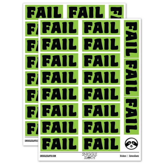 Fail Bold Text Test Inspection Sticker Set - Light Green - Matte Finish - 2.00" Large