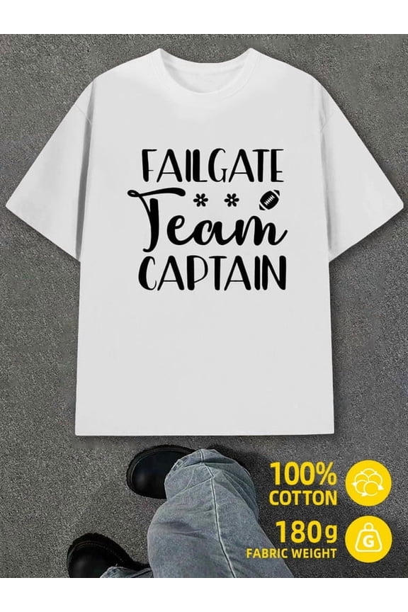 Failgate Team Captain men white 180G 100% Cotton Comfortable loose T-shirt Fashion Unisex Shirt Graphic tshirts Funny Unisex Shirt Graphic Tee tshirts