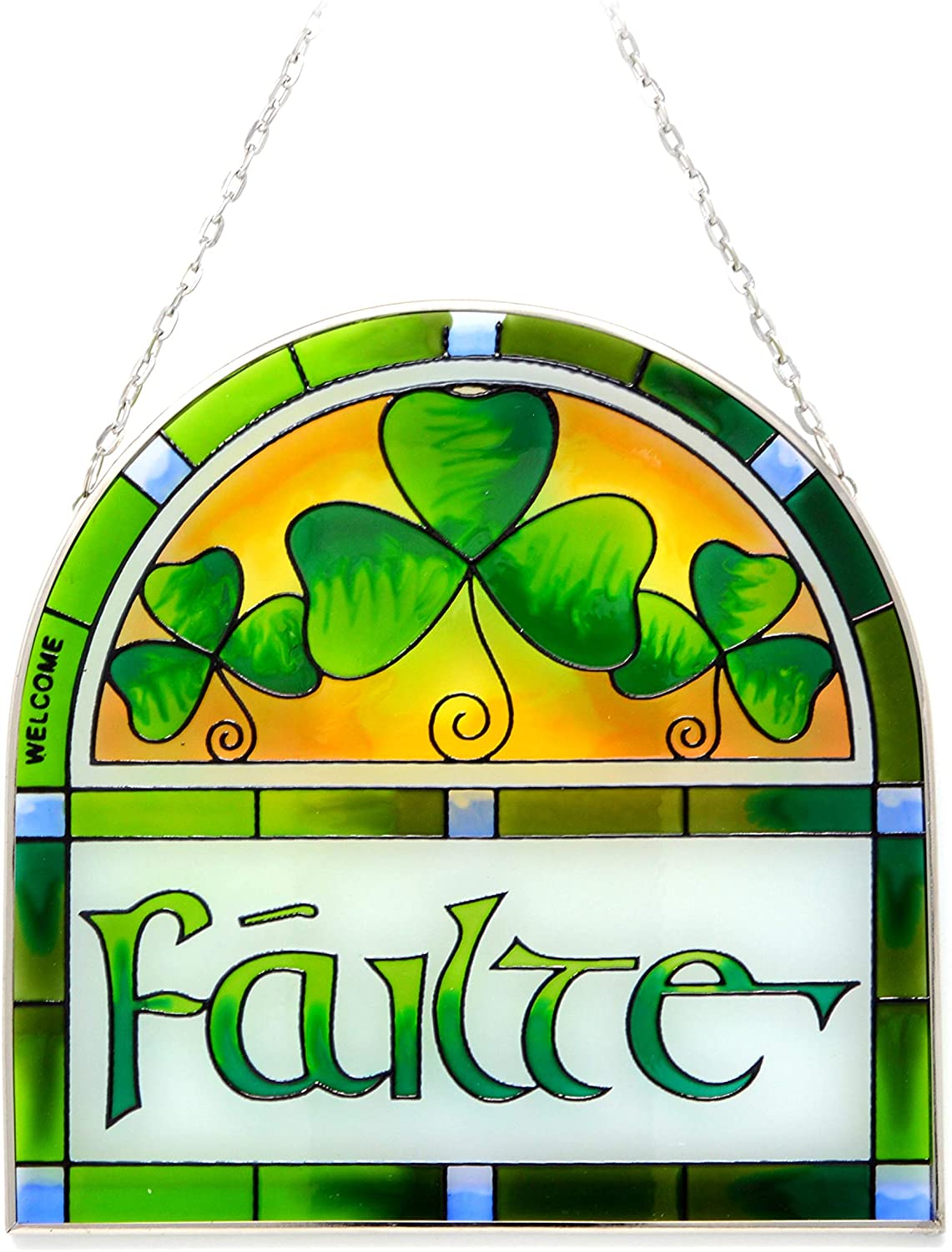 Failte Arch Stained Glass Window Hang Irish Suncatcher