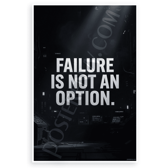 Failure Is Not an Option Motivational Mission Control 12x18 US Made Poster