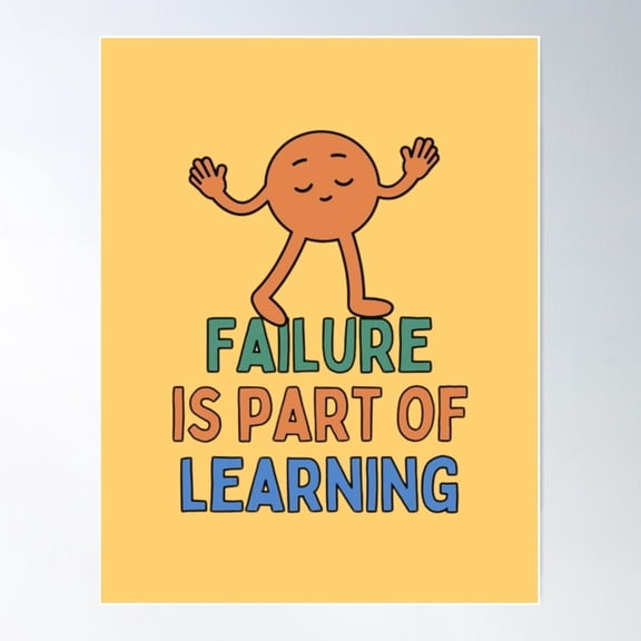 Failure Is Part Of Learning Wall Art UNFRAMED PAPER POSTER, Home Decor