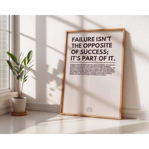 Failure Is Part Of Success Motivational Poster, Unframed Paper Poster 8x10in