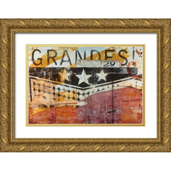 Fainelli, Deanna 24x18 Gold Ornate Wood Framed with Double Matting Museum Art Print Titled - Urban Collage Grande