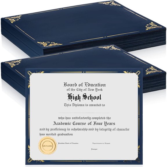 Fainne Certificate Holder Foil Border Bulk 8.5 x 11 Inch,100 Pcs