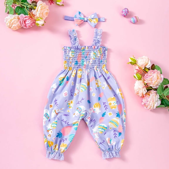 Fainosmny Baby Girl 2 Piece Outfit Set: Lace Straps & Bloomer Romper Elastic Waist All Season Comfort Girls Romper&Jumpsuit 6-9 Months