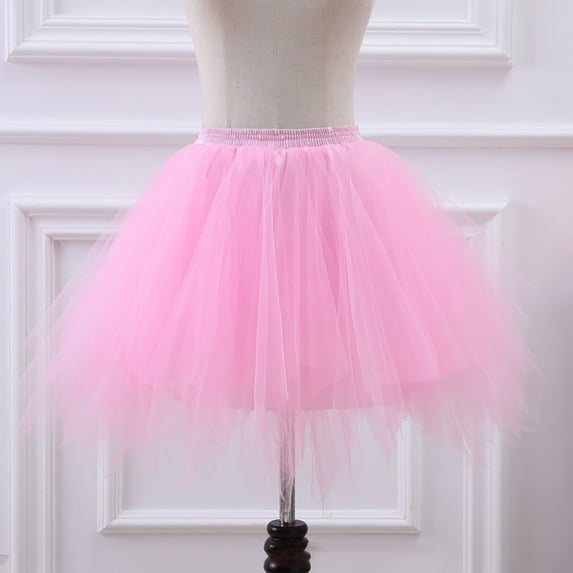 Fainosmny Gauze Tutu Tulle Skirt For Kids Girls Rainbow Tutu Skirt Layered Skirt Girls Colorful Carnival Party Tutu Dress Pink One Size
