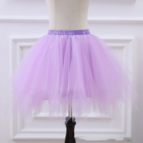 Fainosmny Gauze Tutu Tulle Skirt For Kids Girls Rainbow Tutu Skirt Layered Skirt Girls Colorful Carnival Party Tutu Dress Purple One Size