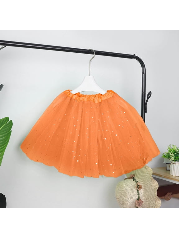 Gauze Tutu Tulle Skirt For Women Skirt Petticoat Princess Cute Underskirt Petticoat Ballet Swing Skirt Puffy And Fashion Tutu Skirts For Girls Orange One Size