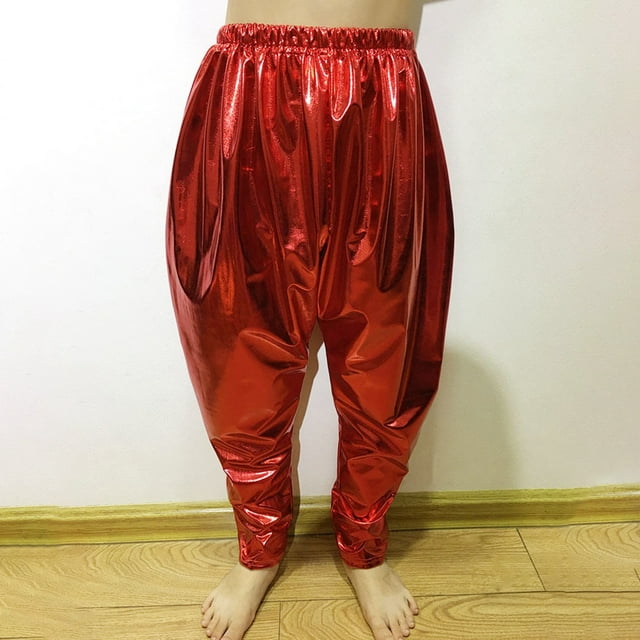 Fainosmny Kids Girls Boys Metallic Harem Dance Pants Loose Fit For 