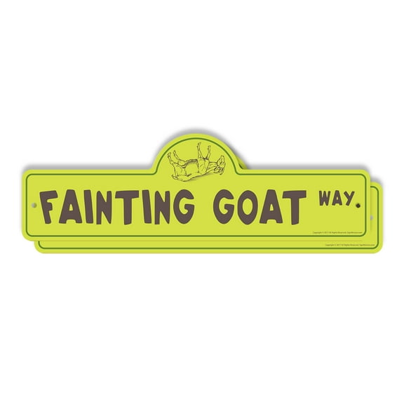 Fainting Goat (2 Pack) Plastic Street Sign - 7 Inch X 20 Inch Gift Animal Funny Farm Pet Unique Livestock Rustic Decor Love Quirky Nature