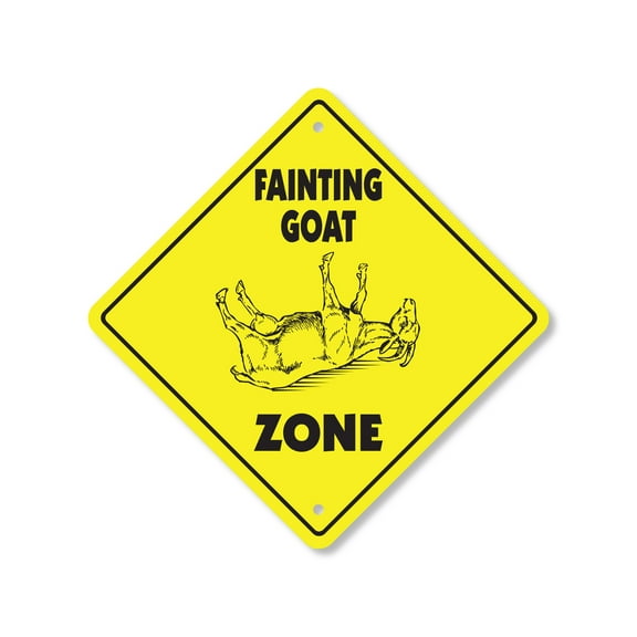 Fainting Goat Plastic Crossing Sign - 12 Inch X 12 Inch Xing Sign Gift Animal Funny Farm Pet Unique Livestock Rustic Decor Love Quirky Nature