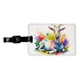 thumbnail image 1 of Fainting Goat Rainbow Colorful Watercolor Faux Leather Travel Luggage Tag, 1 of 7
