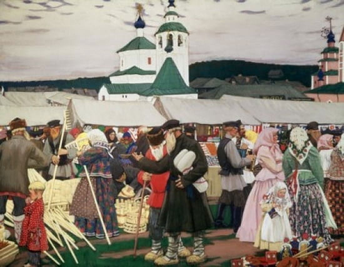 The Fair 1913 Boris Mihajlovic Kustodiev (1878-1927 Russian) Oil On Canvas Museum of Art Nizhni Novgorod Russia Canvas Art - Boris Mihajlovic Kustodiev (18 x 24)