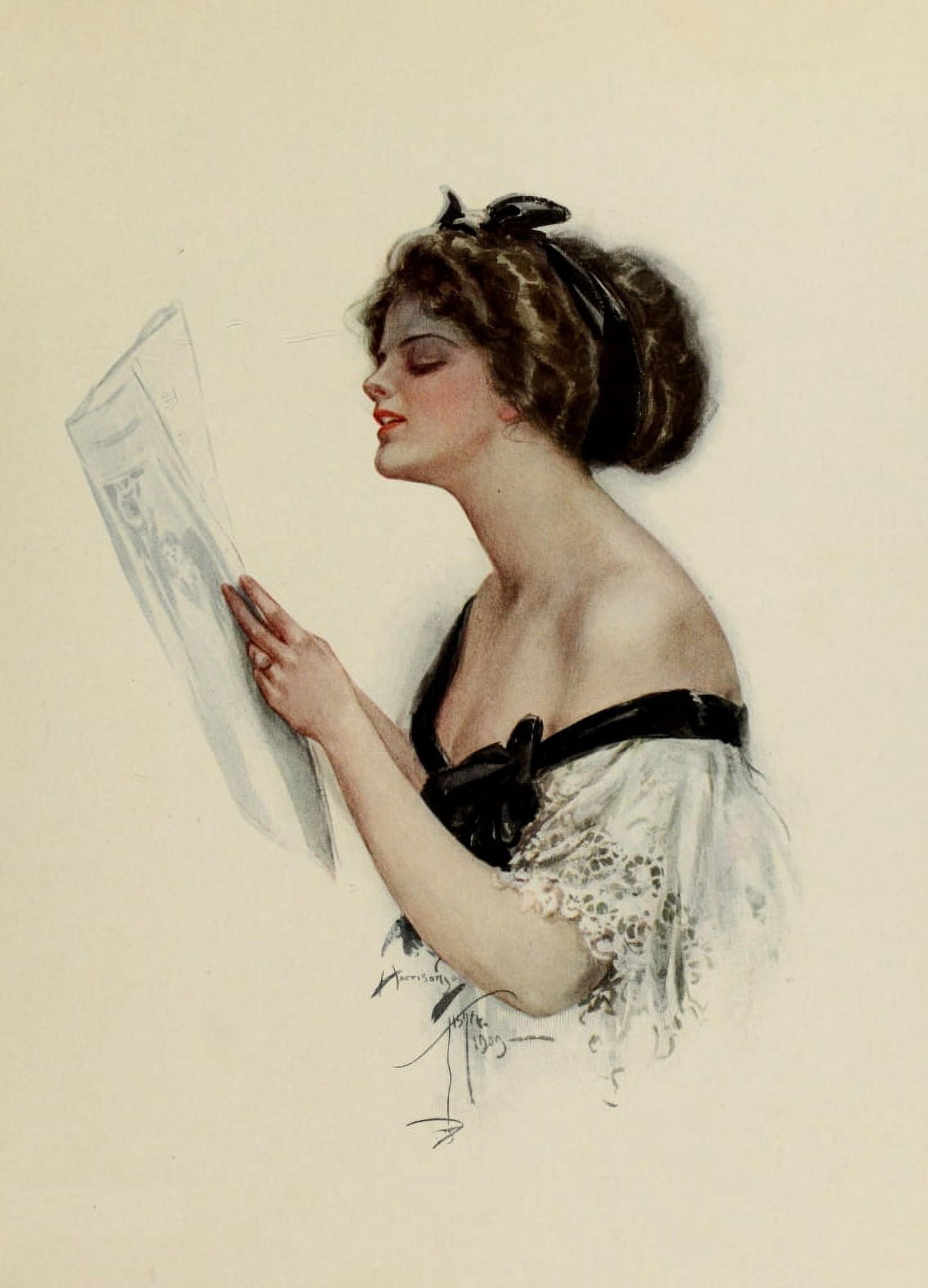 Fair Americans 1911 An old song Canvas Art - Harrison Fisher (24 x 36)