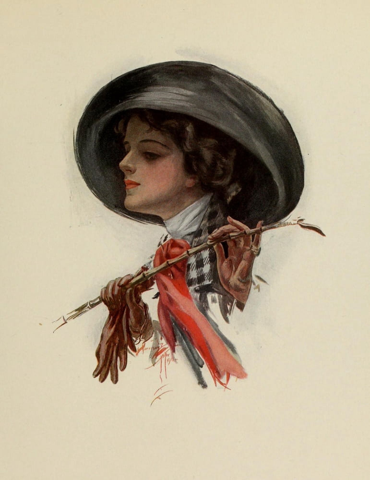 Fair Americans 1911 Following the race Canvas Art - Harrison Fisher (18 x 24)
