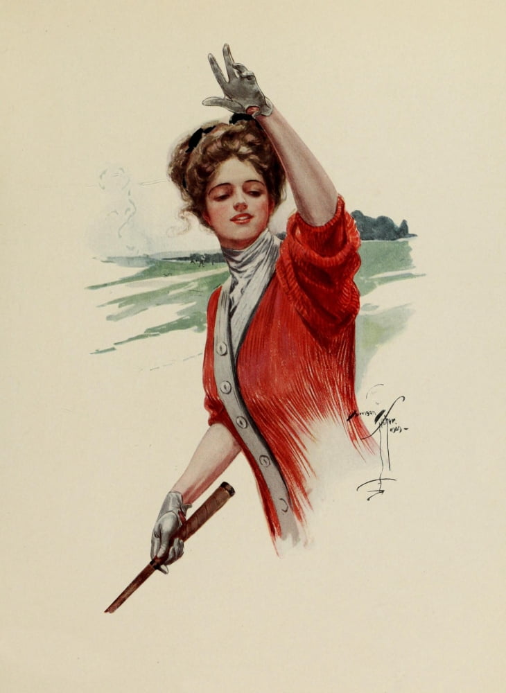 Fair Americans 1911 Lady golfer Canvas Art - Harrison Fisher (18 x 24)