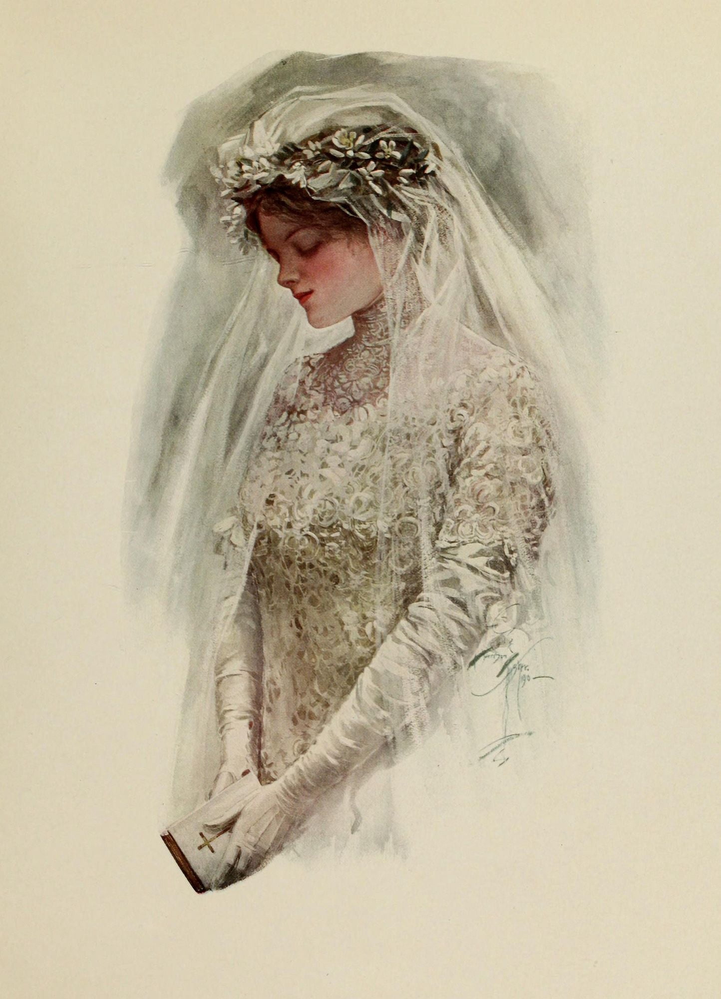 Fair Americans 1911 The Bride Canvas Art - Harrison Fisher (24 x 36)