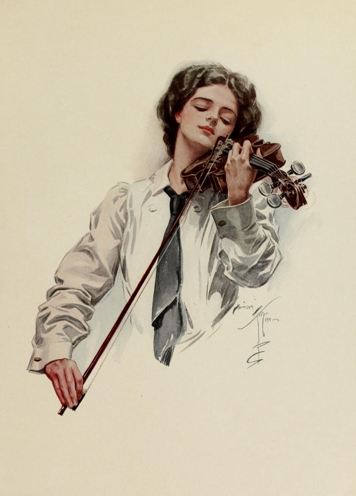 Fair Americans 1911 The Violinist Canvas Art - Harrison Fisher (18 x 24)