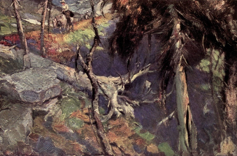 Fair Dominion 1911 A Trail in the Rockies Canvas Art - Cyrus Cuneo (24 x 36)