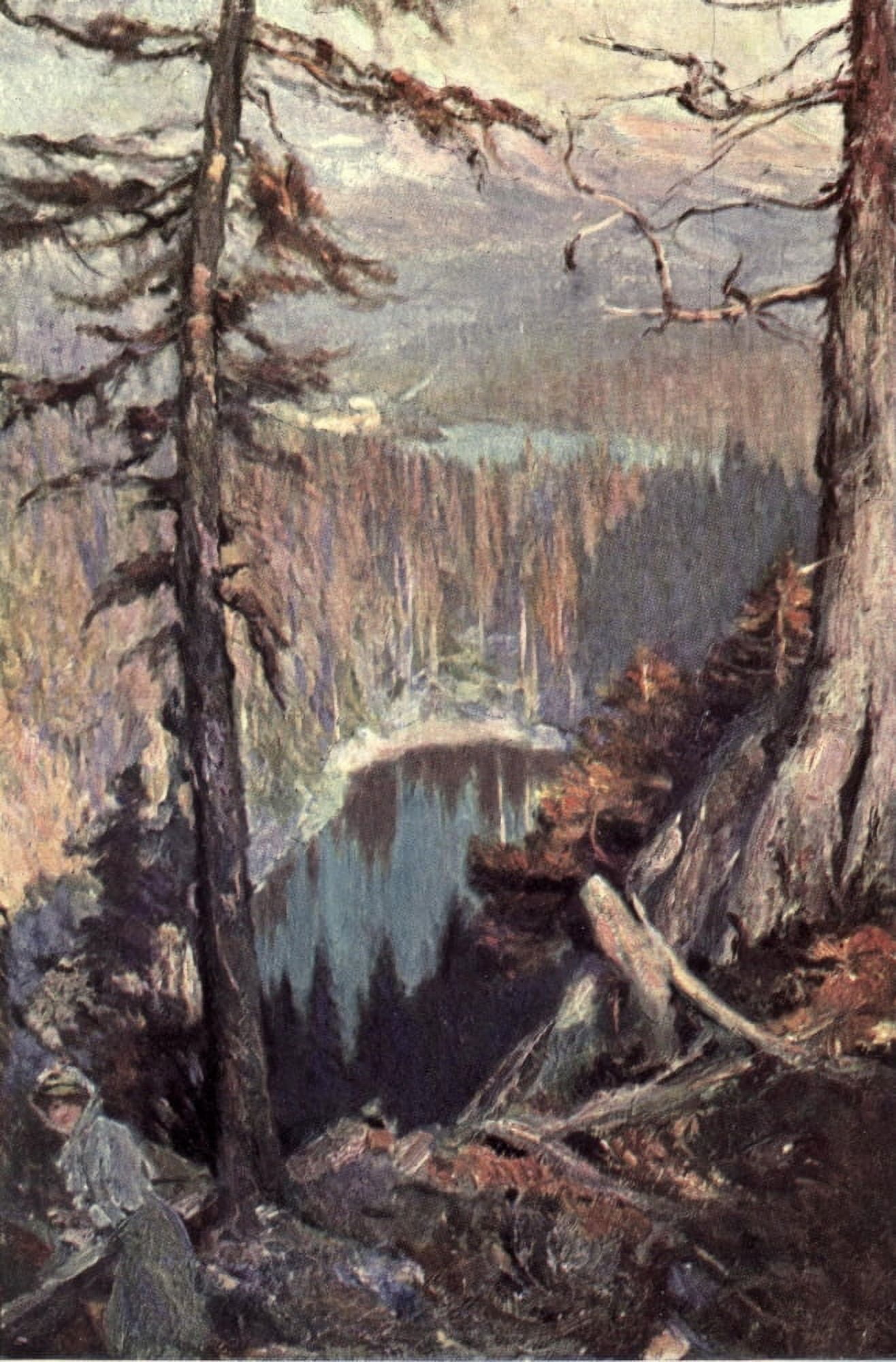 Fair Dominion 1911 Lakes Mirror & Louise Canvas Art - Cyrus Cuneo (24 x 36)