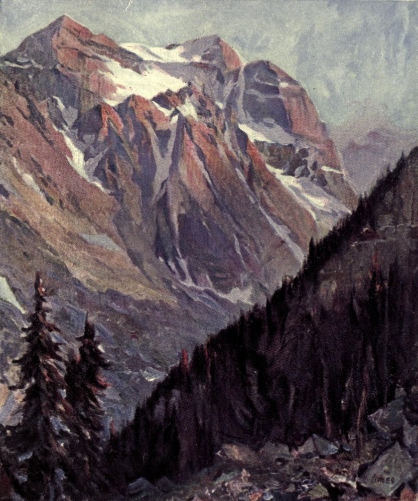 Fair Dominion 1911 Mt Lefroy Canadian Rockies Canvas Art - Cyrus Cuneo (24 x 36)
