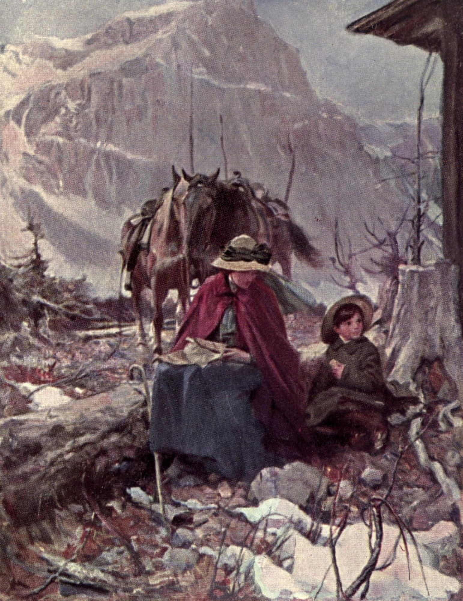 Fair Dominion 1911 The Halt Laggan Canvas Art - Cyrus Cuneo (24 x 36)
