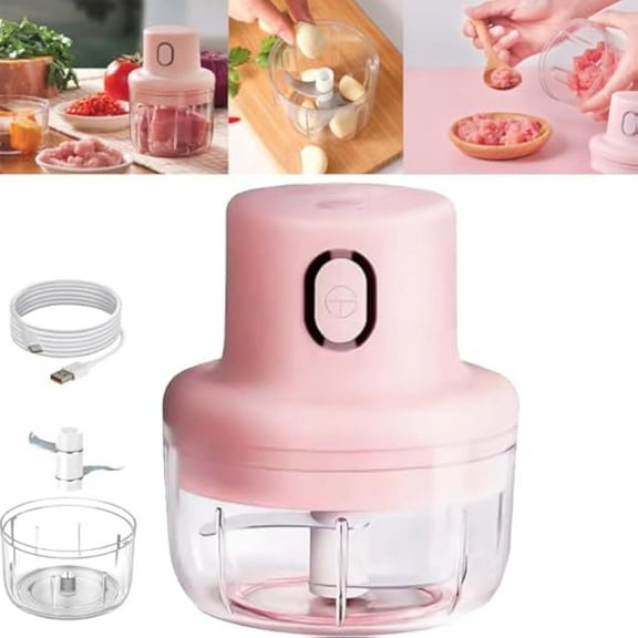 Fair Faction Wireless Food Chopper,Fairfaction Wireless Food Processor Small,Mini Garlic Chopper Mincer Electric,Garlic Chopper with Anti-Slip Base (100ML,1PCS)