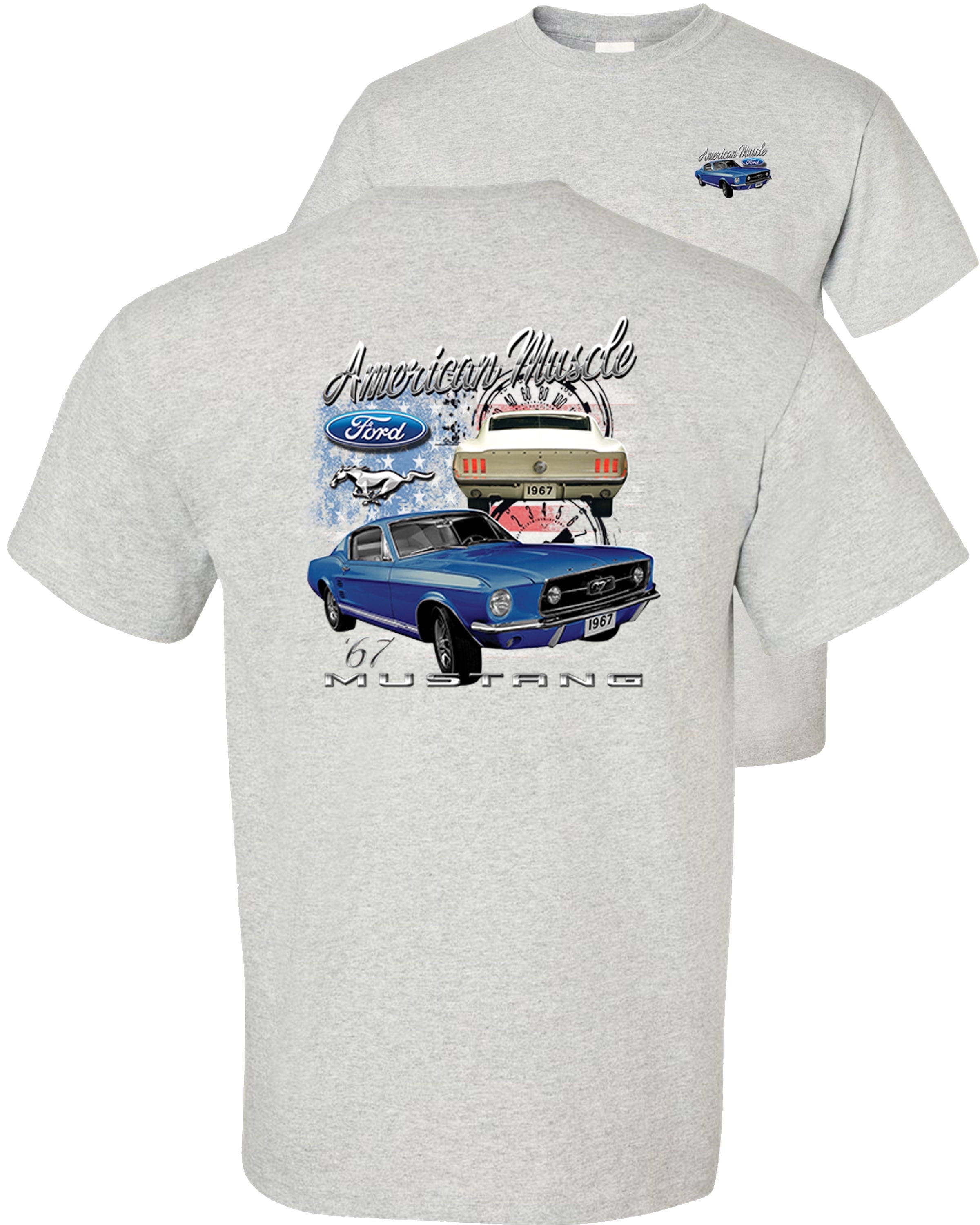 Fair Game American Muscle 1967 Mustang Ford T-Shirt-Ash-XL