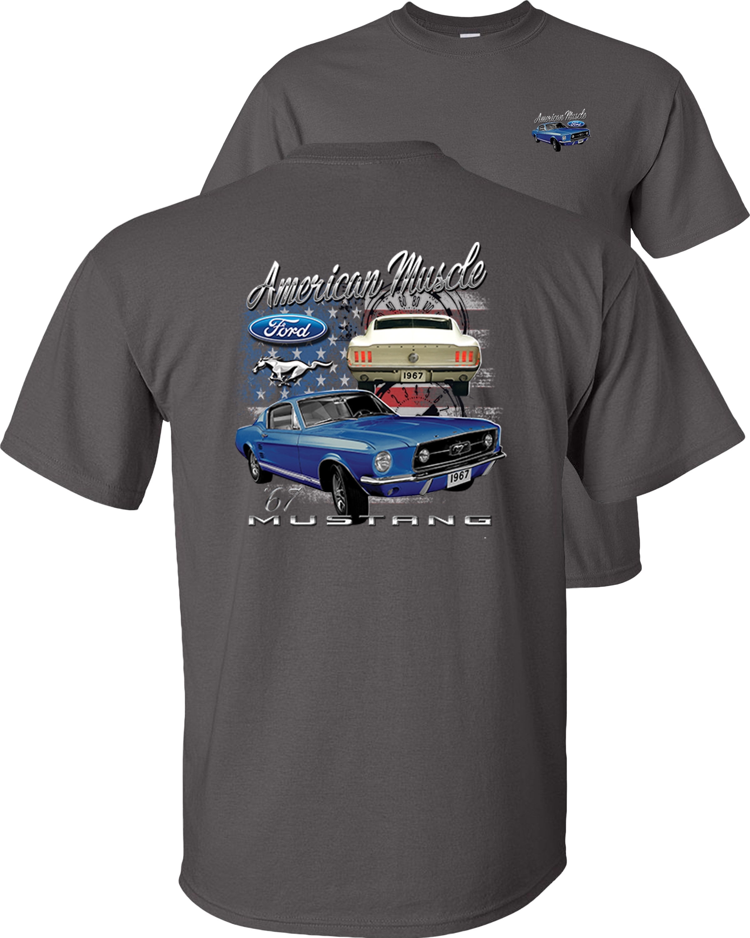 Fair Game American Muscle 1967 Mustang Ford T-Shirt-Charcoal-Gray-M