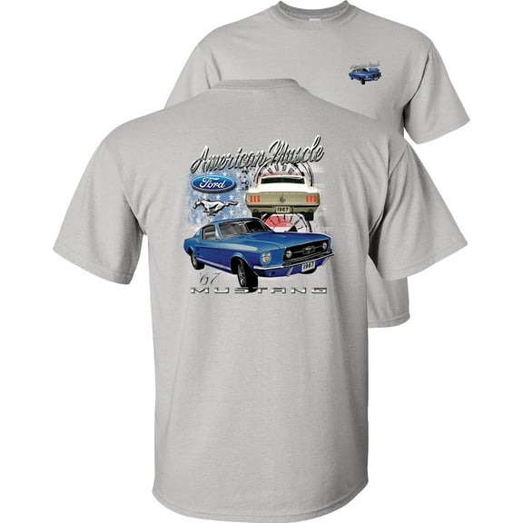 Fair Game American Muscle 1967 Mustang Ford T-Shirt-Ice-Gray-L