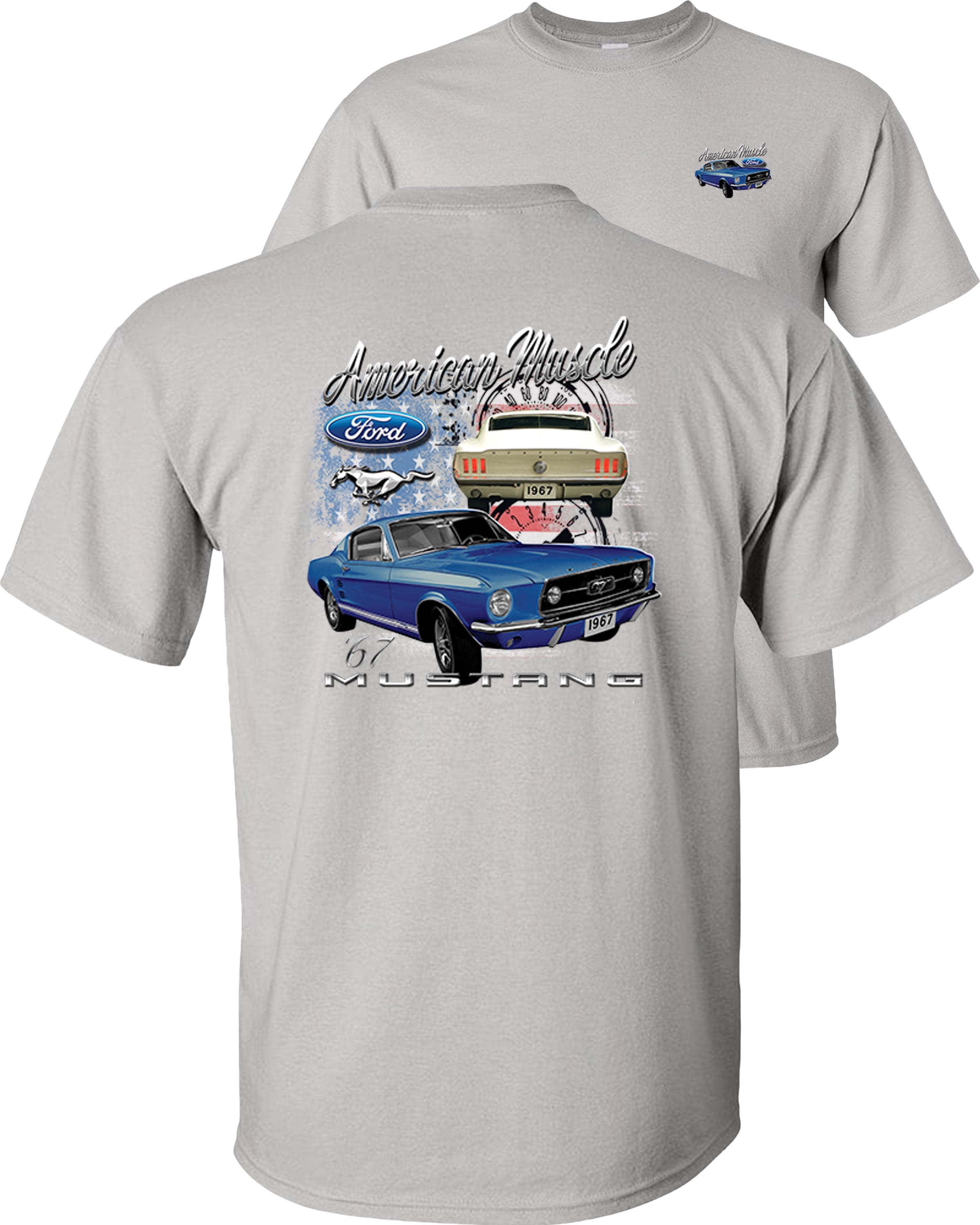 Fair Game American Muscle 1967 Mustang Ford T-Shirt-Ice-Gray-XL