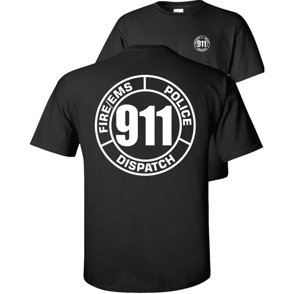 Fair Game 911 Dispatch T-Shirt Operator Fire EMS Circle-Black-S