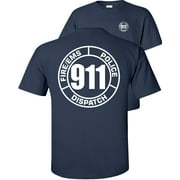 Fair Game 911 Operator T-Shirt Dispatch Fire EMS Police Circle-Navy-L
