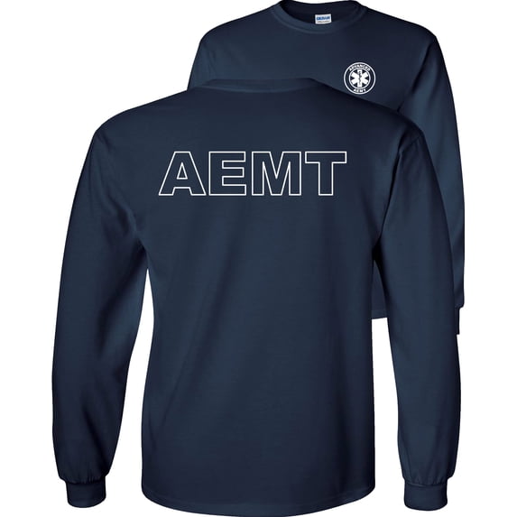 Fair Game AEMT Long Sleeve Shirt Advanced Emergency Medical Technician-Navy-2x