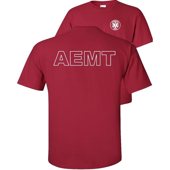 Fair Game AEMT T-Shirt Advanced Emergency Medical Technician-Cardinal-S