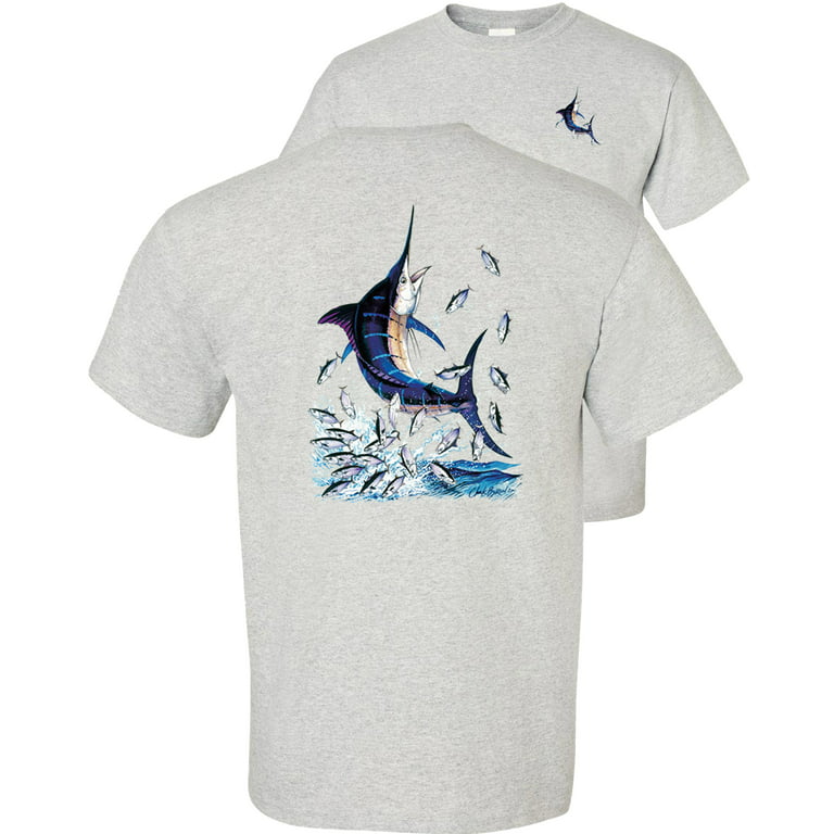 Fair Game Blue Marlin Fishing T-Shirt, Fishing Graphic Tee-Ash-3x 