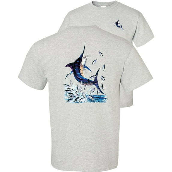 Fair Game Blue Marlin Fishing T-Shirt, Fishing Graphic Tee-Ash-XL