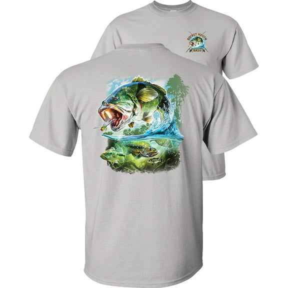 Fair Game Bucket Mouth Bass T-Shirt-Ice Grey-S