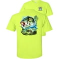thumbnail image 1 of Fair Game Bucket Mouth Bass T-Shirt Largemouth Bass fishing graphic-Safety Green-XL, 1 of 5