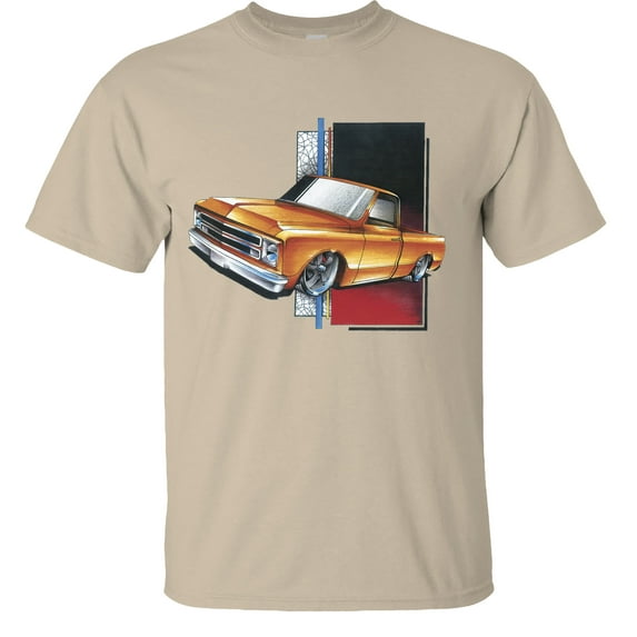 Fair Game Orange C-10 Chevy T-Shirt-Sand-S