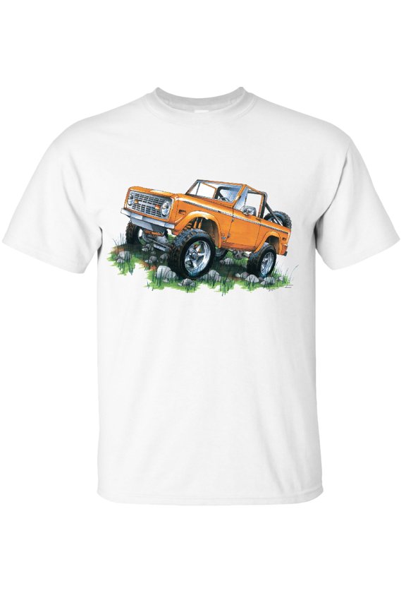 Classic Orange Bronco 1970's Ford T-Shirt-White-L