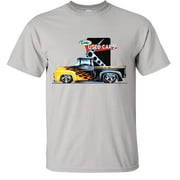 Fair Game Classic F-100 Ford Trucks T-Shirt, 1953-56 F100 Pickup Truck Redline, ford graphic tee-Ice Grey-S