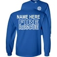 thumbnail image 1 of Fair Game Custom Fire Rescue Long Sleeve Shirt Personalized Firefighter Graphic Tee-Royal Blue-Medium, 1 of 4