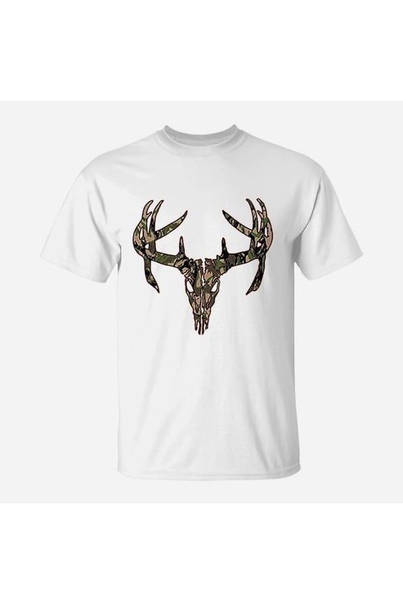 Fair Game Deer Skull Green Camouflage Camo TShirt