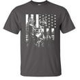 thumbnail image 1 of Fair Game Deer US Flag T-Shirt, Buck American Flag, Hunting Graphic Tee-Charcoal-S, 1 of 4