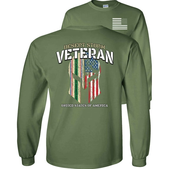 Fair Game Proud Desert Storm Spartan Helmet Long Sleeve Shirt-Military Green-XL