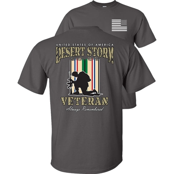 Fair Game Proud Veteran Desert Storm Always Remember T-Shirt-Charcoal-S