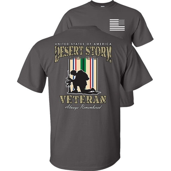 Fair Game Proud Veteran Desert Storm Always Remember T-Shirt-Charcoal-S