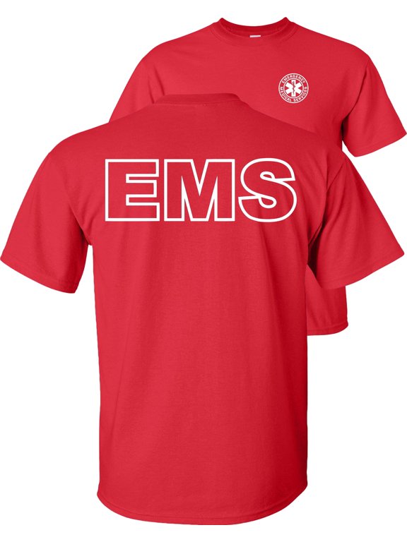 EMS T-Shirt Emergency Medical Services-Red-XL