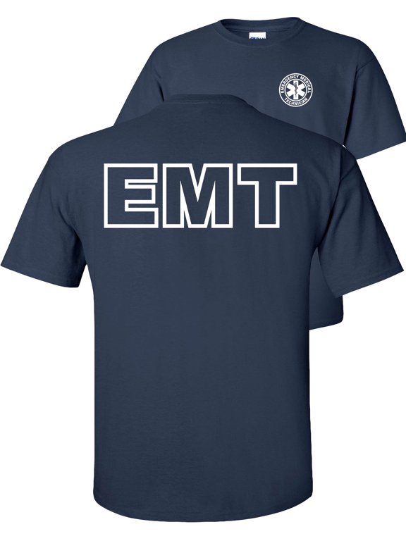 EMT T-Shirt Emergency Medical Technician-Navy-L